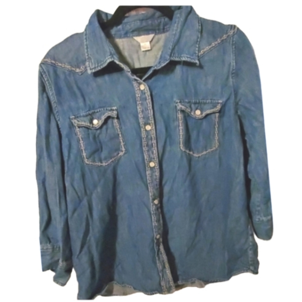 Western denim shirt Christopher and banks lg